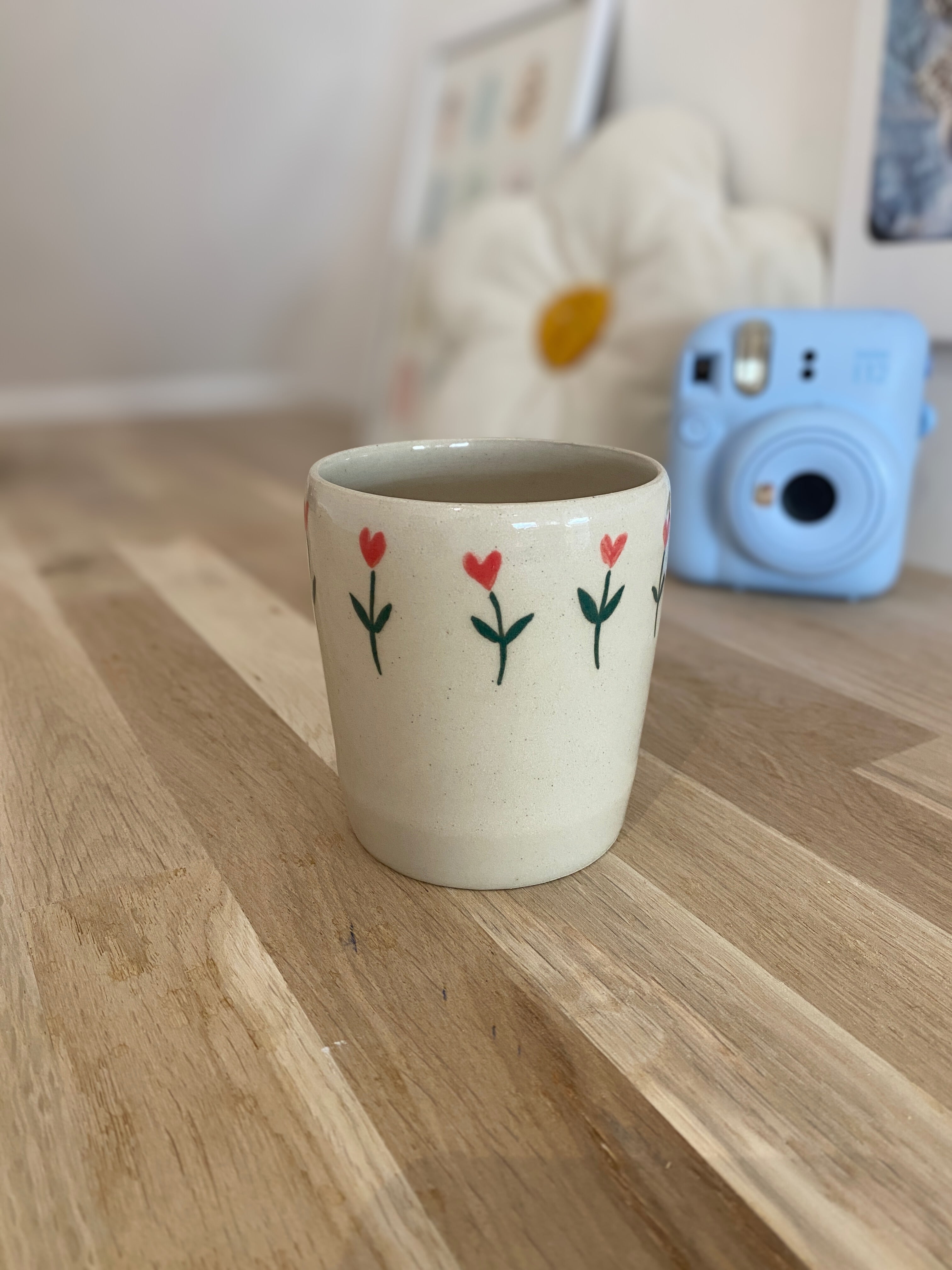 Grand mug fleurs coeurs