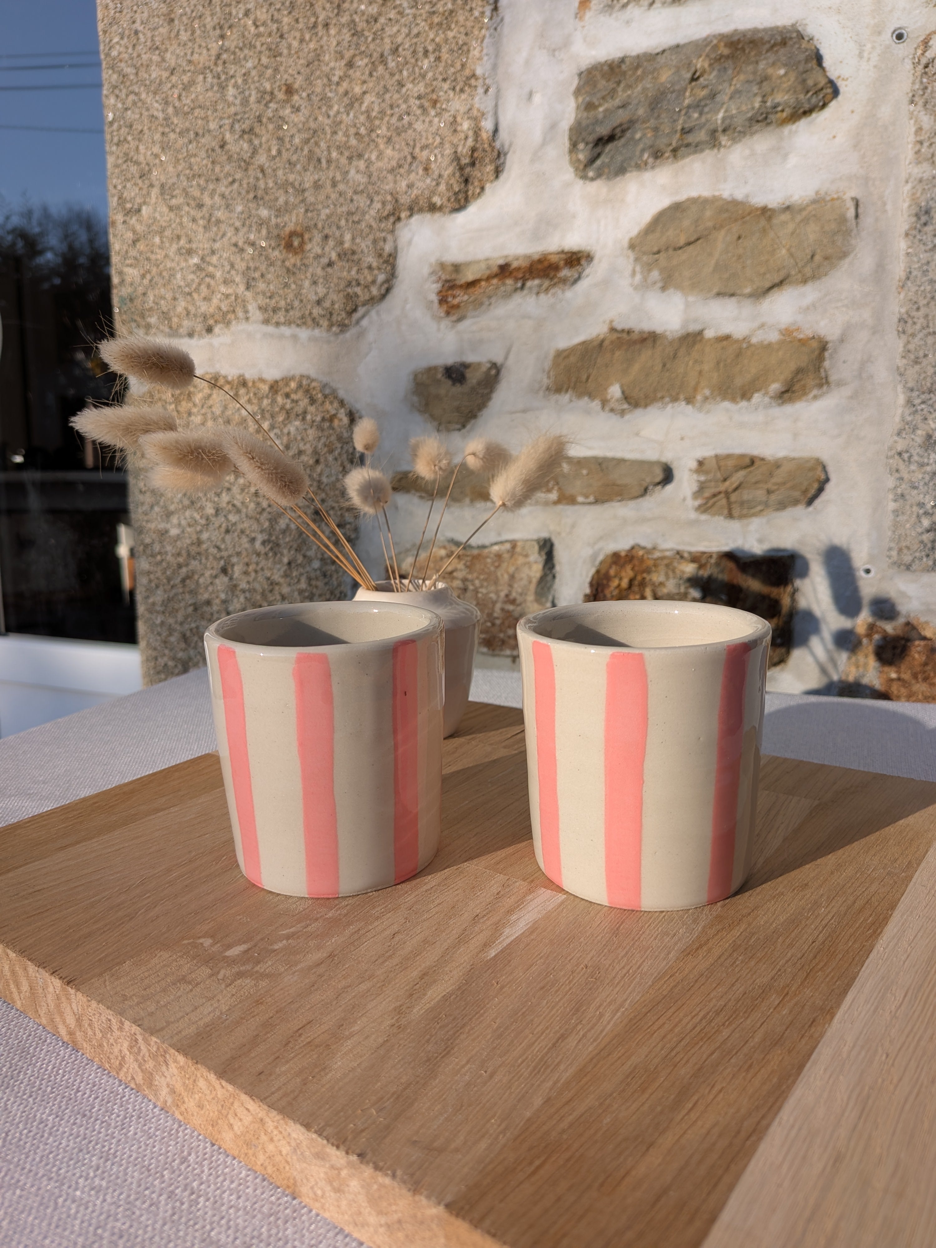 Tasse a rayures roses