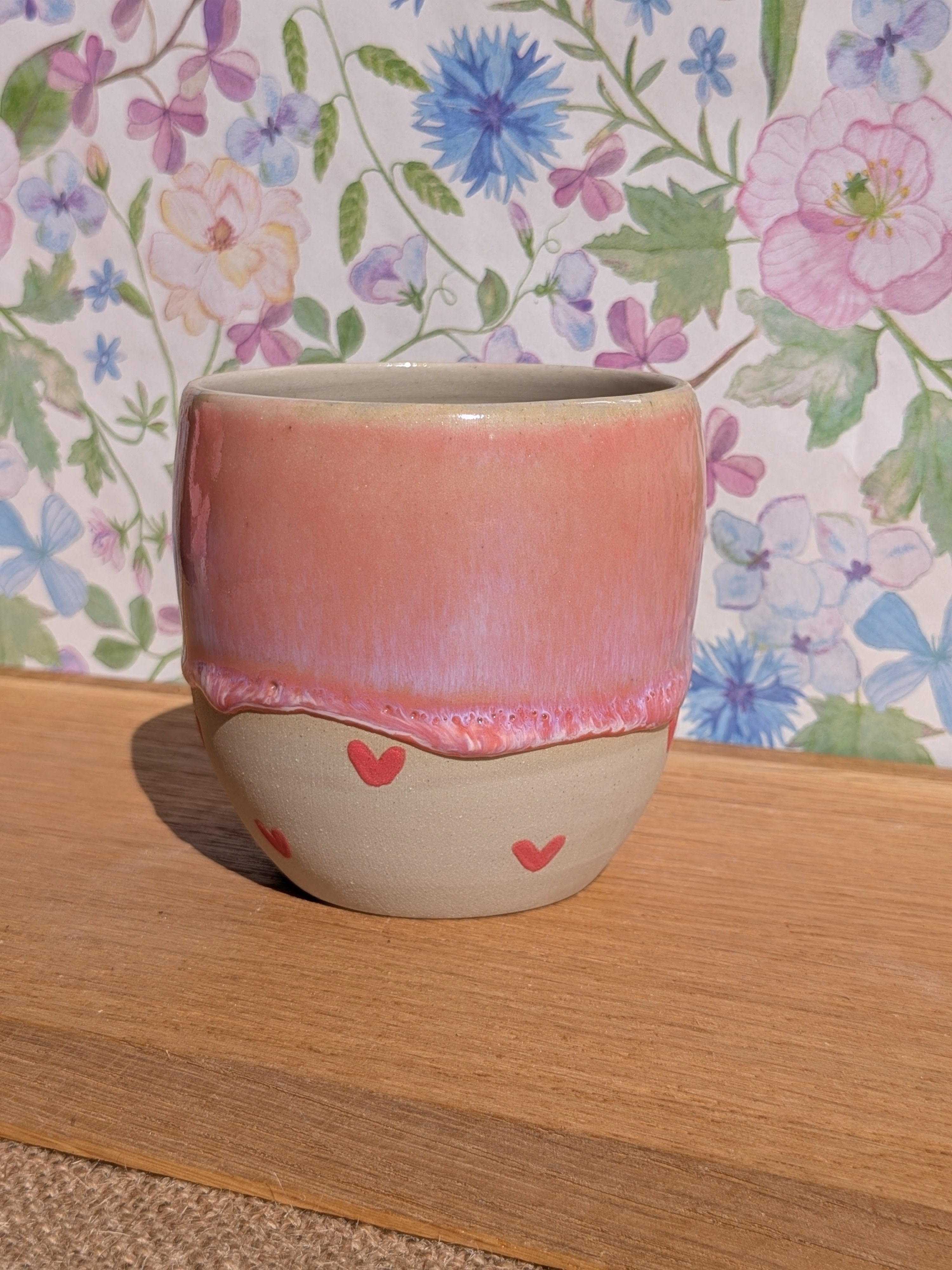 Tasse petits coeurs sans anse