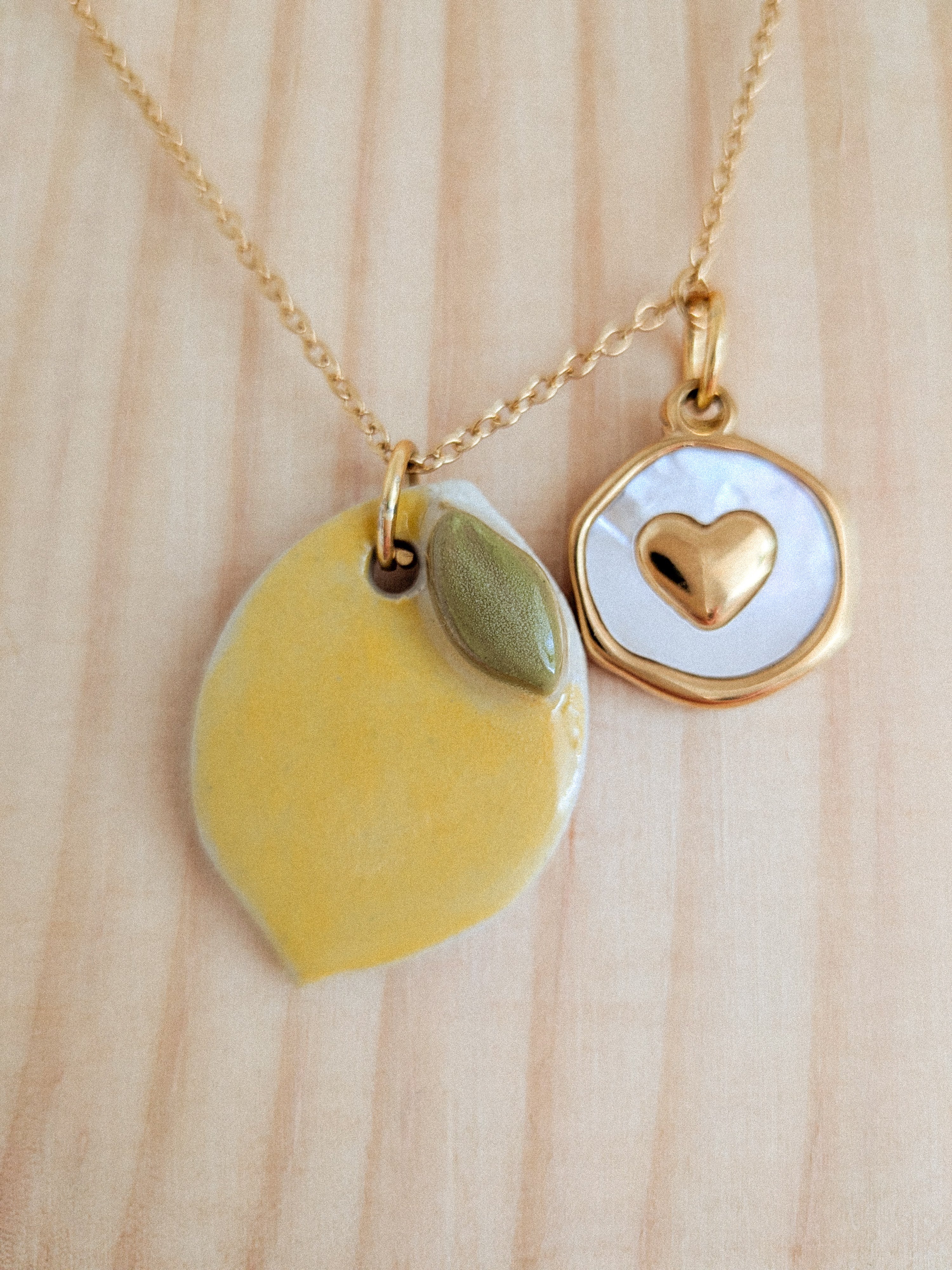 Collier citron coeur