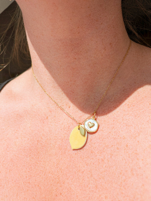 Collier citron coeur